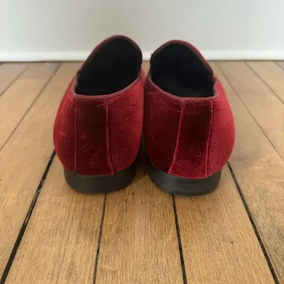 Steve Madden Laight Burgundy Velvet Loafers Smoking Slippers Men’s 9